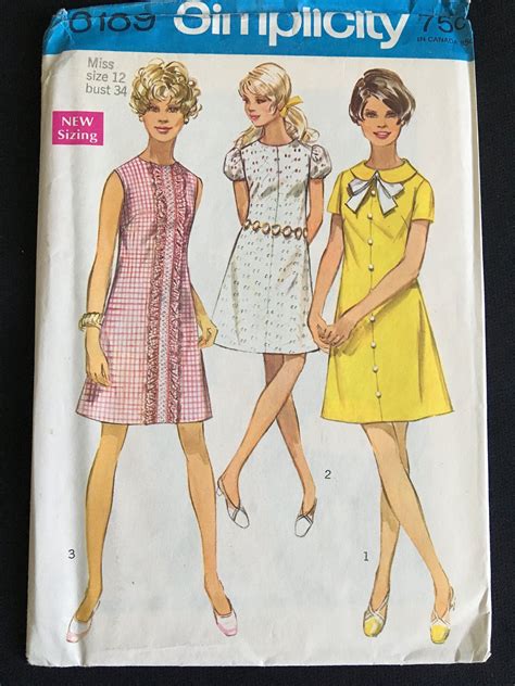 Simplicity 8189 1960s Vintage Sewing Pattern Misses 12 Bust Etsy