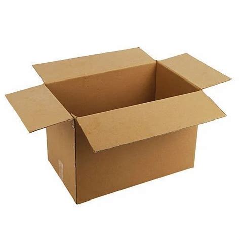 Brown Rectangular And Plain Kraft Corrugated Box For Packaging Use At