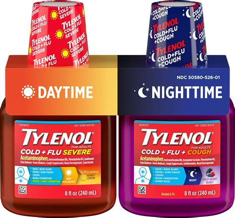 Amazon Tylenol Cold Flu Severe Daytime Nighttime Liquid Cough