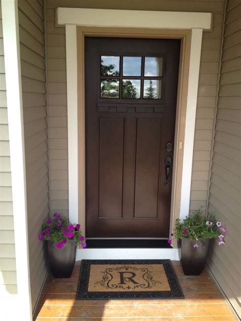 Exterior Design Dark Brown Color Of Front Door With Contemporary Style