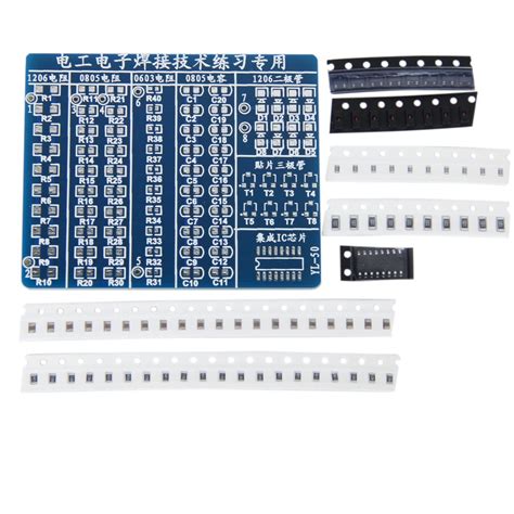 DIY Kit SMT SMD Práctica Placa Board Componente Soldado Soldadura