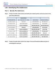 Lab 7 Identifying IPv4 Addresses 1 1 Docx Lab Identifying IPv4