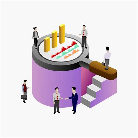 Simple Business Isometric Illustration Concepts Of Business Analysis Analytics Research