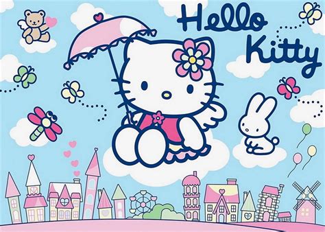 150x90cm Hello Kitty Theme Photography Cartoon Backdrop Birthday Party ...