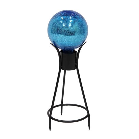 Achla 6 Teal Crackle Glass Gazing Globe With Stand