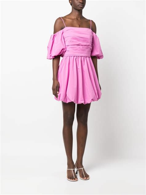 Simkhai Puff Sleeve Off Shoulder Minidress In Pink Modesens