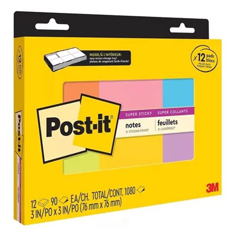 Post It Notas Adhesivas Posticks 12 Blocks Varios Colores Mercadolibre