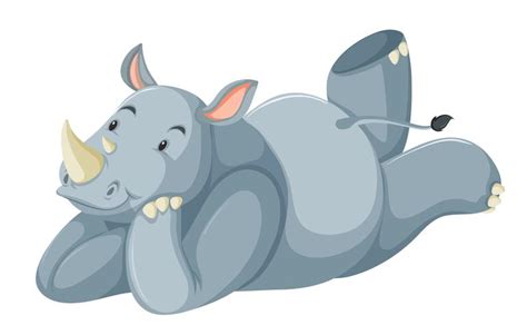 A Rhinoceros Character On White Background 372809 Vector Art At Vecteezy