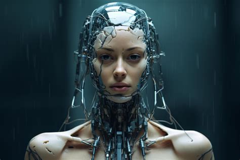 futuristic android woman with robotic implants 54357383 Stock Photo at