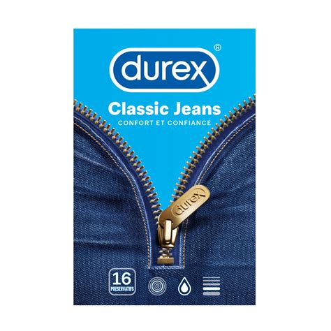 Préservatif classique jeans DUREX la boite de 16 préservatifs à Prix