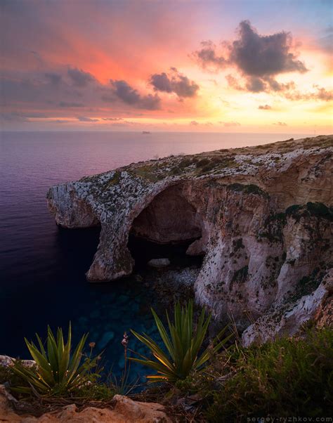 Blue Grotto at sunset, Malta by Sergey-Ryzhkov on DeviantArt