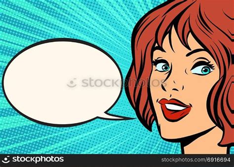 Kitsch Pop Art Woman Face Retro Vector Illustration Kitsch Pop Art