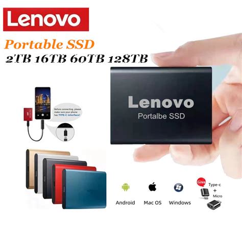 Lenovo Portátil 1TB 2TB SSD 8TB 16TB Externo Armazenamento Em Massa De