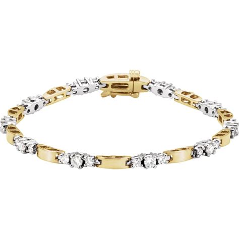 Jewelryweb 14k Two Tone Gold Diamond Bracelet 1 78ct Jewelry Ts