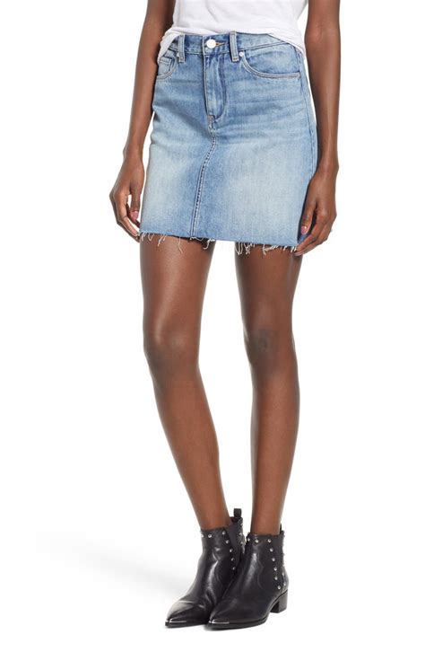 Blanknyc Raw Hem Denim Skirt Serengeti Nordstrom