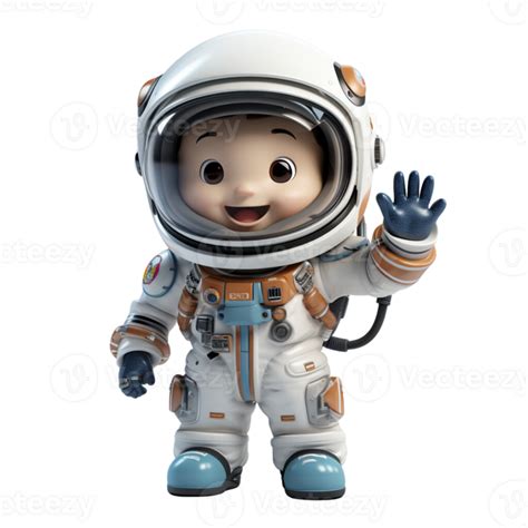 Ai Generated D Illustration A Cute Astronaut Character On Isolated