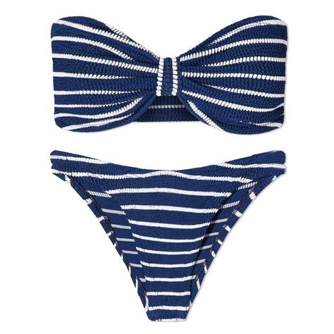 Hunza G Women S Jean Bikini In Navy White Hunza G