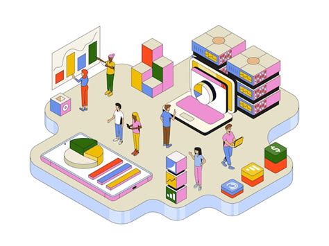 Premium Vector Modern Isometric Illustration Design Data Analysis