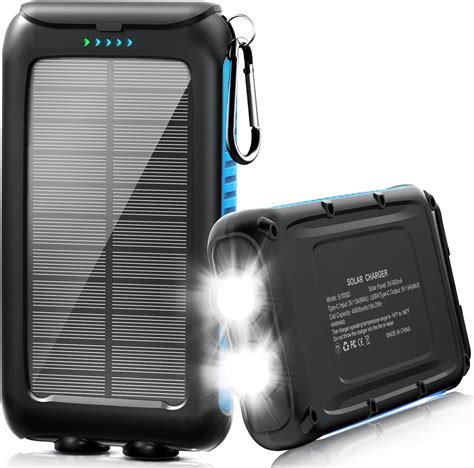 Amazon.com: Kepswin Solar-Charger-Power-Bank-49800mAh Portable Solar Phone Charger with LED ...