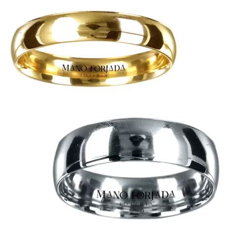 Par Argollas Matrimonio Oro 14k 4mm 6mm Anillo Confort Meses sin interés