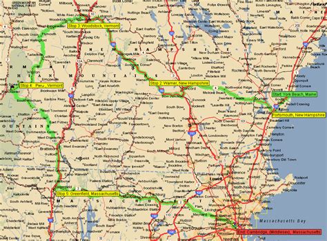 Road Map Of Maine And New Hampshire Map