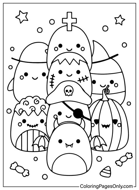 Halloween Coloring Page Kawaii Doodle Style Free Printable Off