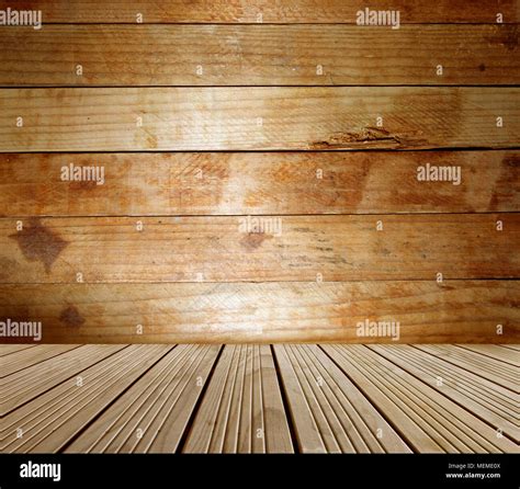 Empty Wooden Floor And Wall Stock Photo Alamy