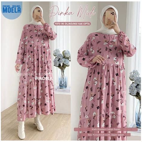 Jual Pinka Puisa Rayis Ridia Stibi Tigea Midi Dress By Moela Shopee