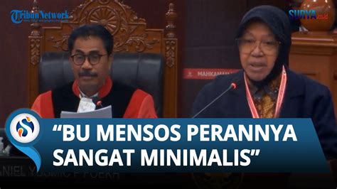 Mensos Risma Jarang Muncul Saat Pembagian Bansos Hakim Mk Heran