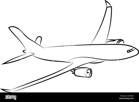 Plane Sketch Illustration Vector On White Background Stock Vector