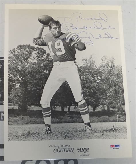 Johnny Unitas Signed Colts Football 8x10 Photo Psa Dna Coa Picture