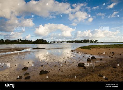 Mauritius Rodrigues Island Anse Mourouk View Of The Lagoon Stock