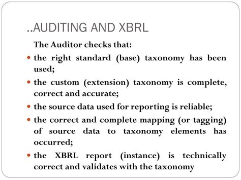 PPT AUDITING REQUIREMENTS AND EXTENSIBLE BUSINESS REPORTING LANGUAGE