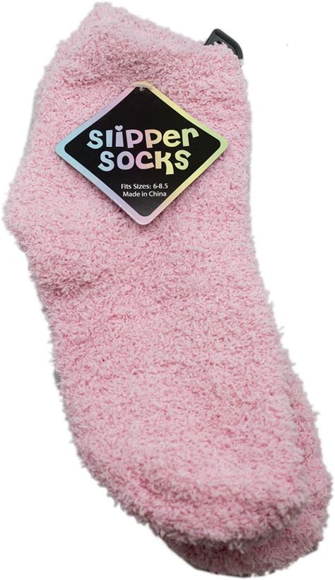 Light Pink Colored Fuzzy Slipper Socks Size 6 8 5 Clothing Shoes And Jewelry