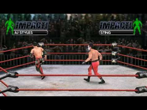 Tna Impact Cross The Line For Psp Gameplay Aj Styles Vs Sting Youtube