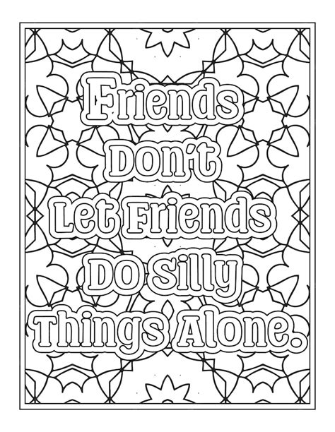 Premium Vector | Best friend quotes coloring pages for kdp coloring pages