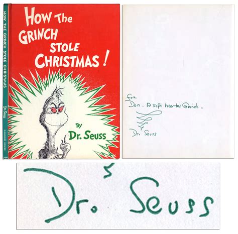 Lot Detail How The Grinch Stole Christmas Signed By Dr Seuss And With His Autograph Inscription