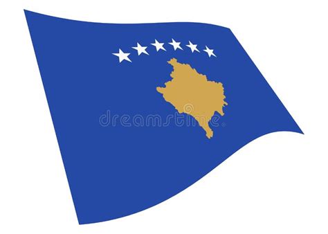 A Kosovo Waving Flag 3d Illustration With Clipping Path Stock