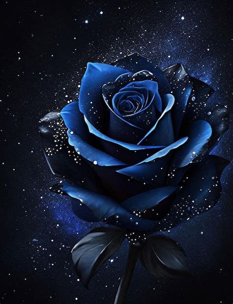 Blue And Black Rose Wallpaper