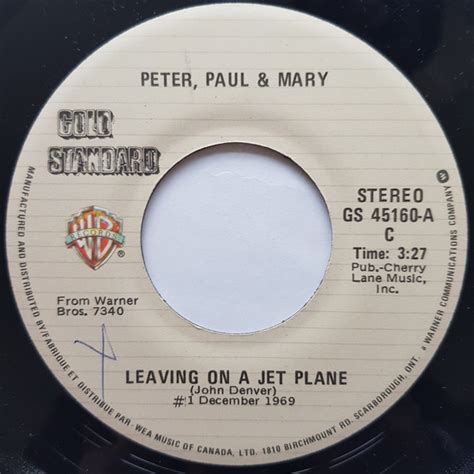 Peter Paul And Mary Leaving On A Jet Plane Vinyl Discogs