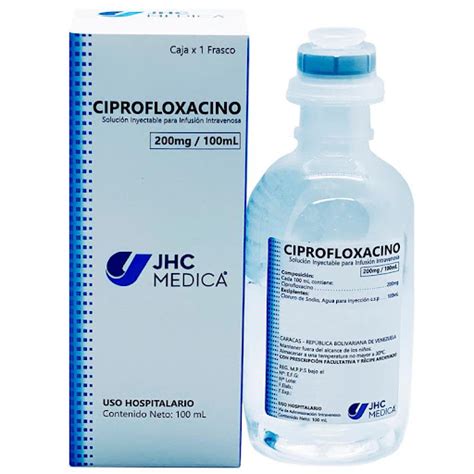 Ciprofloxacino 200mg 100ml Solucion Inyectable I V 1 Ampolla JHC JHC