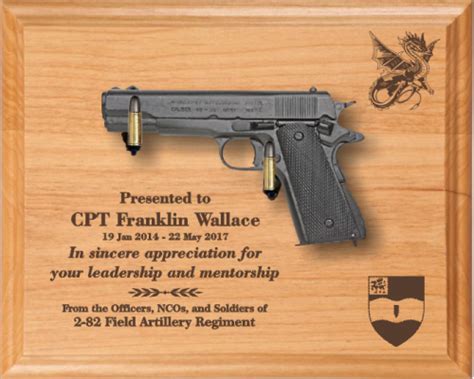 Military Pistol Plaque Displays