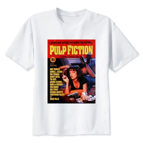 Pulp Fiction T Shirt Tee Printed T Shirts Men Short Raglan Sleeve