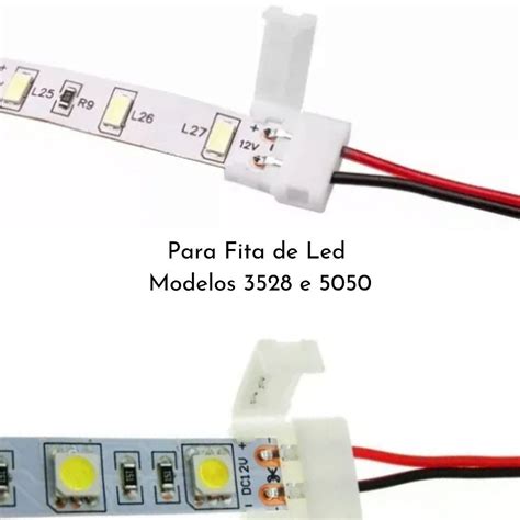 Emenda Rápida Extensão para Fita Led 2 Vias 5050 3528 2vias Plug Fêmea