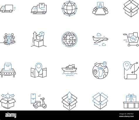 Logistic Management Outline Icons Collection Logistics Management Supply Chain Order