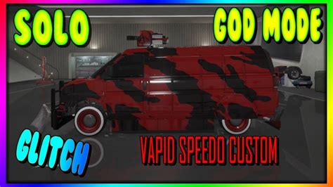 SOLO Speedo Custom GOD MODE Glitch GTA 5 Online XBOX PS4