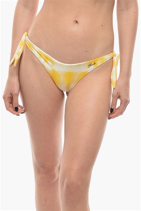 Karl Lagerfeld Tie Dye Effect Bottom Bikini With Knotted Laces Women