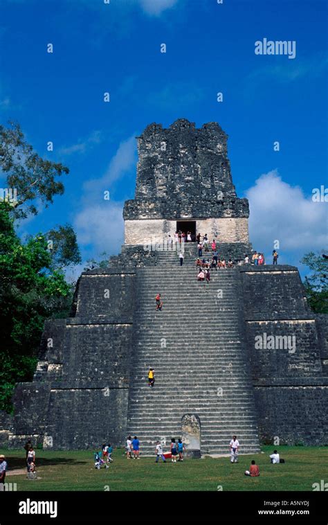 Maya Temple / Tikal Stock Photo - Alamy