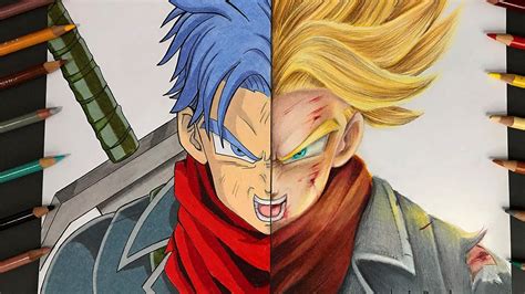 Como Dibujar A Trunks Plano Vs Semirealista Dragon Ball Super