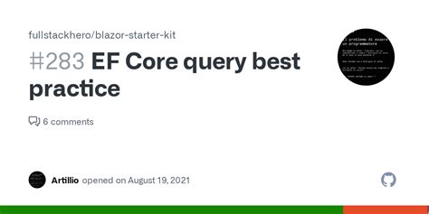 Ef Core Query Best Practice Issue Fullstackhero Blazor Starter